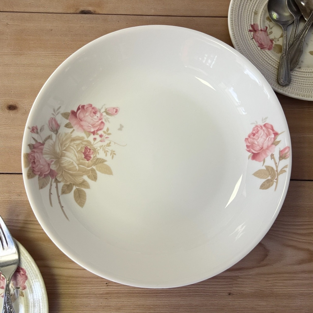 Тарілка кругла супова 21см глибока Сієста Ароматна троянда Vinnarc 25-026