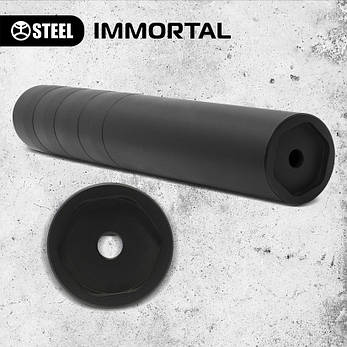 Саундмодератор IMMORTAL Калібр: 5.56(.223), 7.62, 5.45, .308, 9mm, 6.5 Різьблення: будь яке Габарити: 220х38 Вага: 540 гр, фото 2