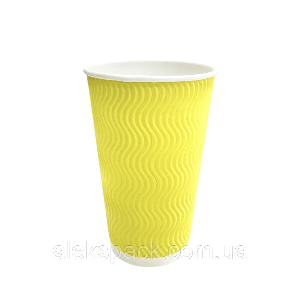 Гофрований стакан Ripple Wave, 450 мл Sunshine 20шт/рук, фото 1