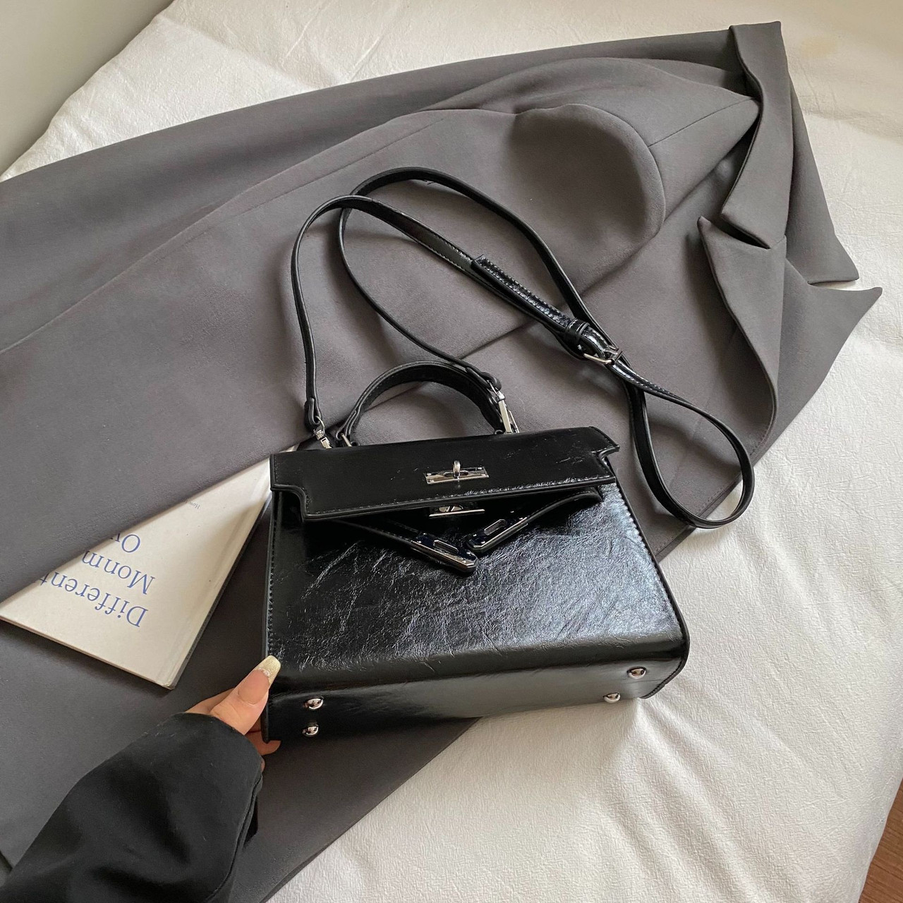 Жіноча сумка 1528 крос-боді чорна, фото 1