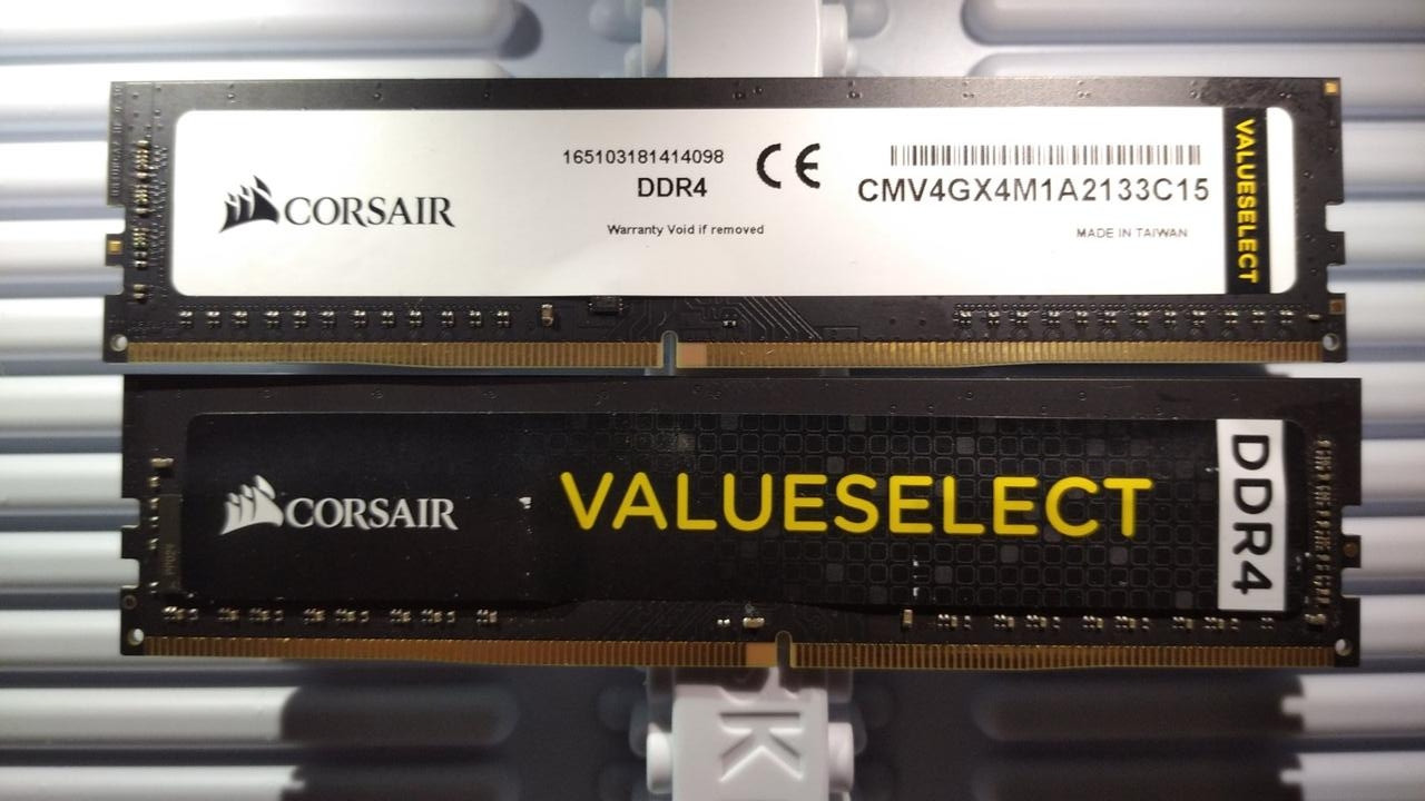 Для ПК 8Gb (2*4GB) DDR4 2133P CORSAIR valuselect 1Rx8 RAM PC4-17000 Оперативна пам'ять CMV4GX4M1A2133C15, фото 1