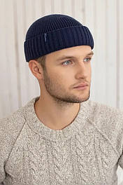 Чоловіча укорочена шапка Окленд  в кольорі джинс