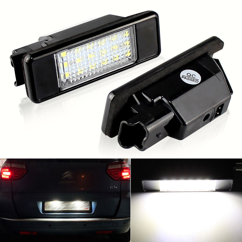 LED Підсвічування номерного знака PEUGEOT 106, 207, 307, 308, 406, 407, 2008, 3008. Штатна підсвітка номера Пежо, комплект 2 шт.