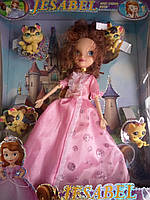 Лялька з 4 питомцами принцеса 6012 шарнірная в бал сукне зверюшки у коробці 30*7*39 див.
