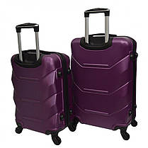 Набір валіз на колесах Bonro 2019 бузкові - 2 шт (M + L) середня і велика дорожні пластикові з кодовим замком і висувною ручкою, фото 4