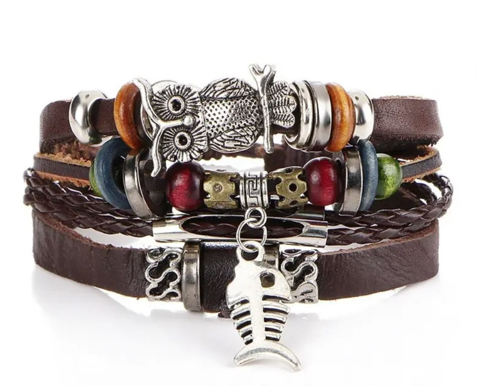 Шкіряний браслет амулет Primo - PANK FISH, фото 1