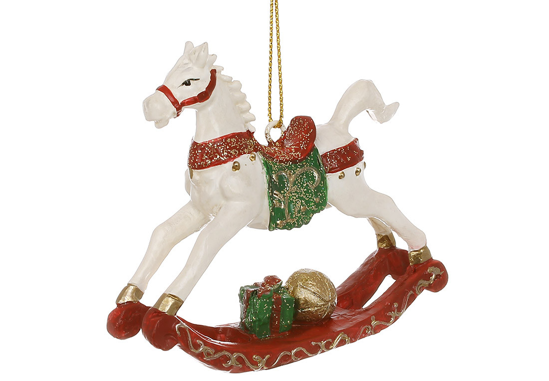 Фігурка на ялинку Lefard Кінь символ року 9х8 см 1K07-827 полістоун