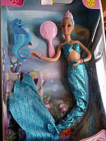 Лялька DEFA 29см 8225 русалка з морськ.коником,аксес.1 від кор.33*5,5*21 /48/