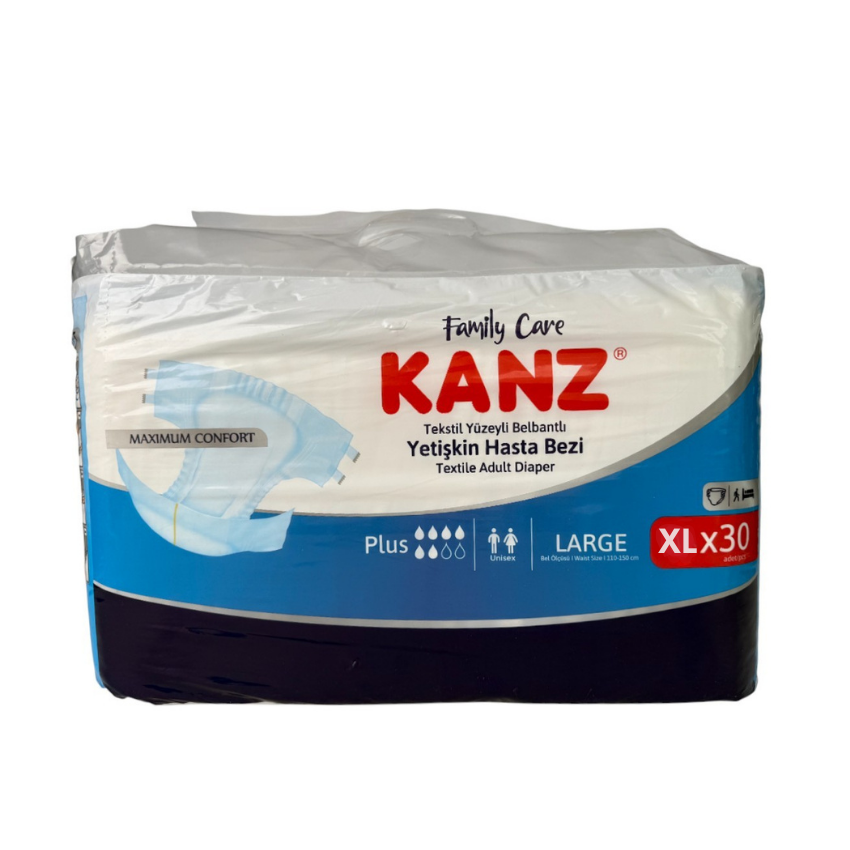 Підгузки для дорослих з текстильним поясом Kanz, розмір Extra Large (XL) 30 шт в пакунку, фото 1