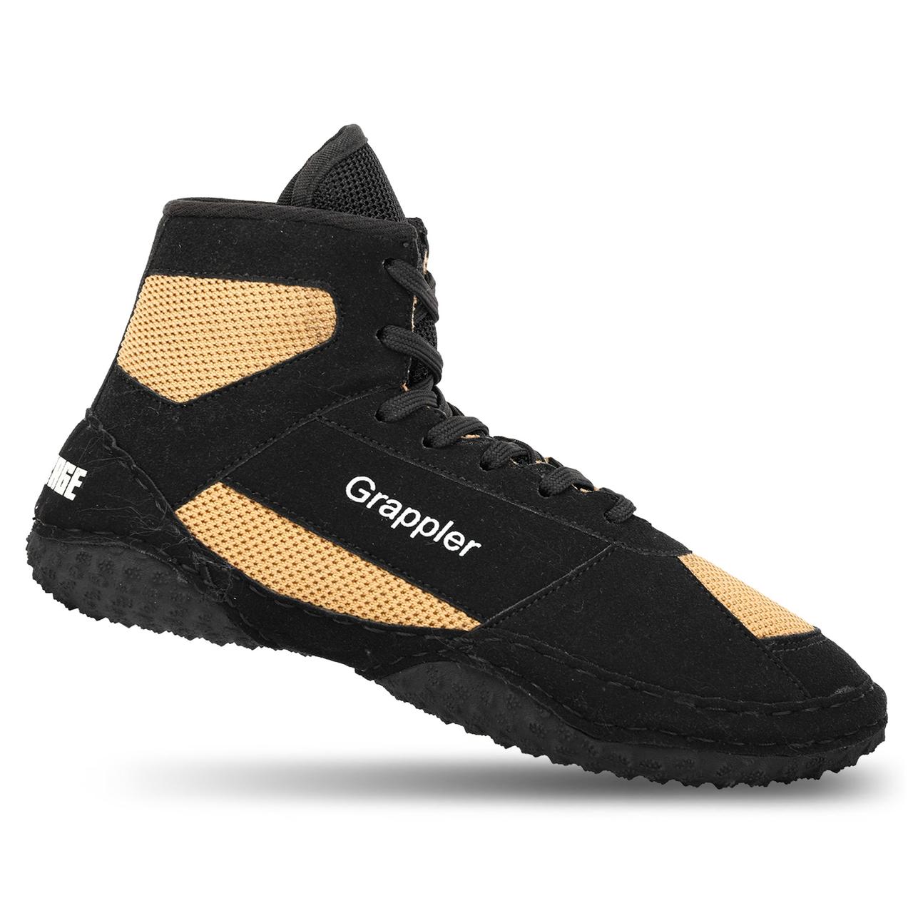 Борцовки замшеві Fistrage Grappler 5268 розмір 45 Black-Yellow, фото 1