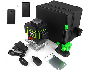 Комплект 🔋🔋 2 АКБ : Лазерний рівень HILDA 4D 16 ліній з дисплеєм заряду