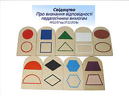 Дидактичний матерiал для  початкового навчання. Набiр "Геометричнi фiryри". Демонстраційні