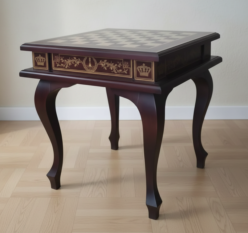 Шаховий стіл 3в1 з масиву дерева, багатофункціональний стіл Carloteka, фото 1