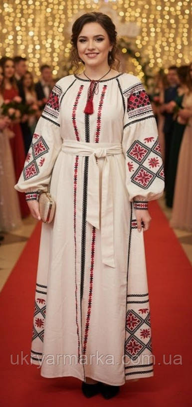 Українське вишите плаття на льоні "Магдалена"