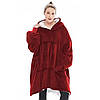 Худі-плед з рукавами та капюшоном тепла толстовка оверсайз флісова ковдра Колір: червоний, фото 3