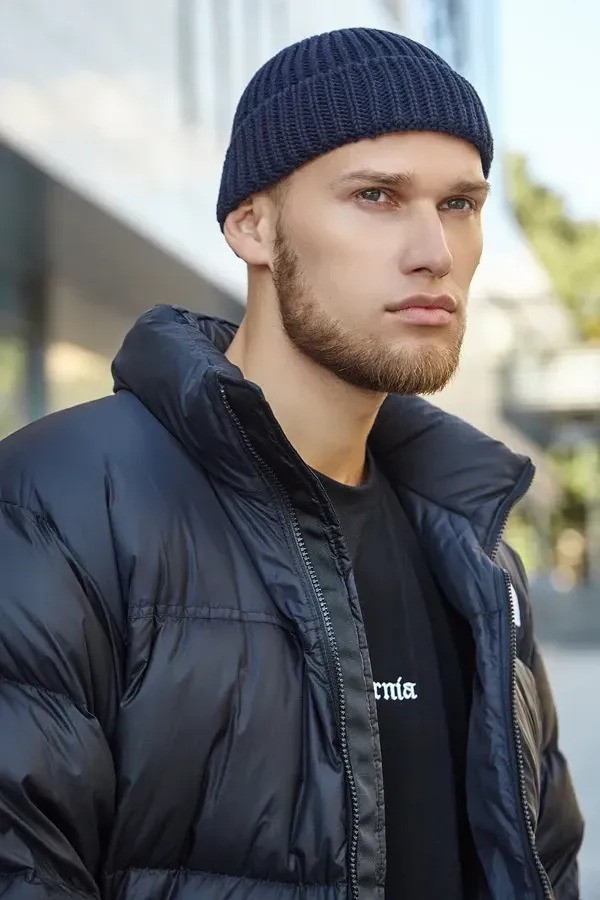 Укорочена чоловіча  біні шапка, фото 1