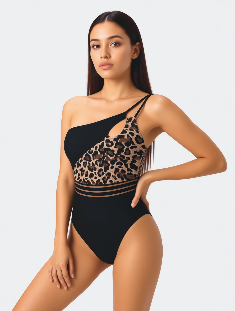 Злітний купальник леопард Sisianna 52399 чорний 44 46 48 розмір