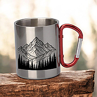 Друк на металевому кухлі з карабіном 400 мл