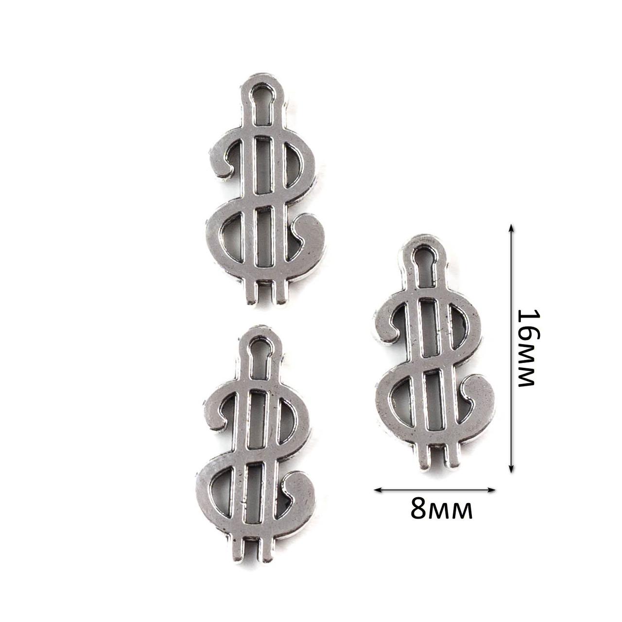 Підвіска Долар 8*16мм срібло 1шт PDS123, фото 1