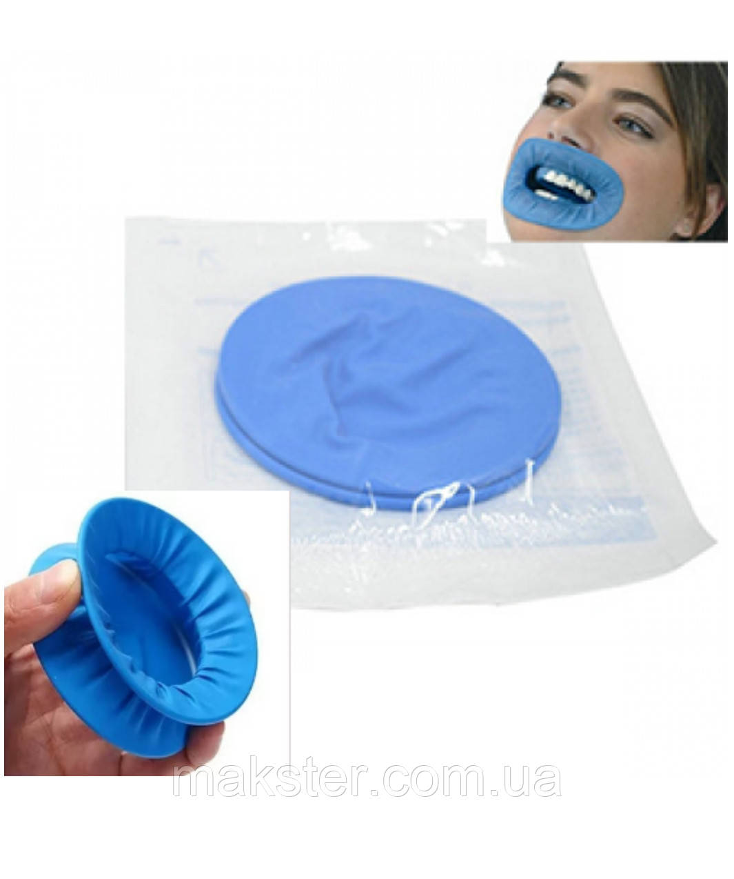 Кофердам на рамці роторозширювача , блакитний, розмір M, 1 шт