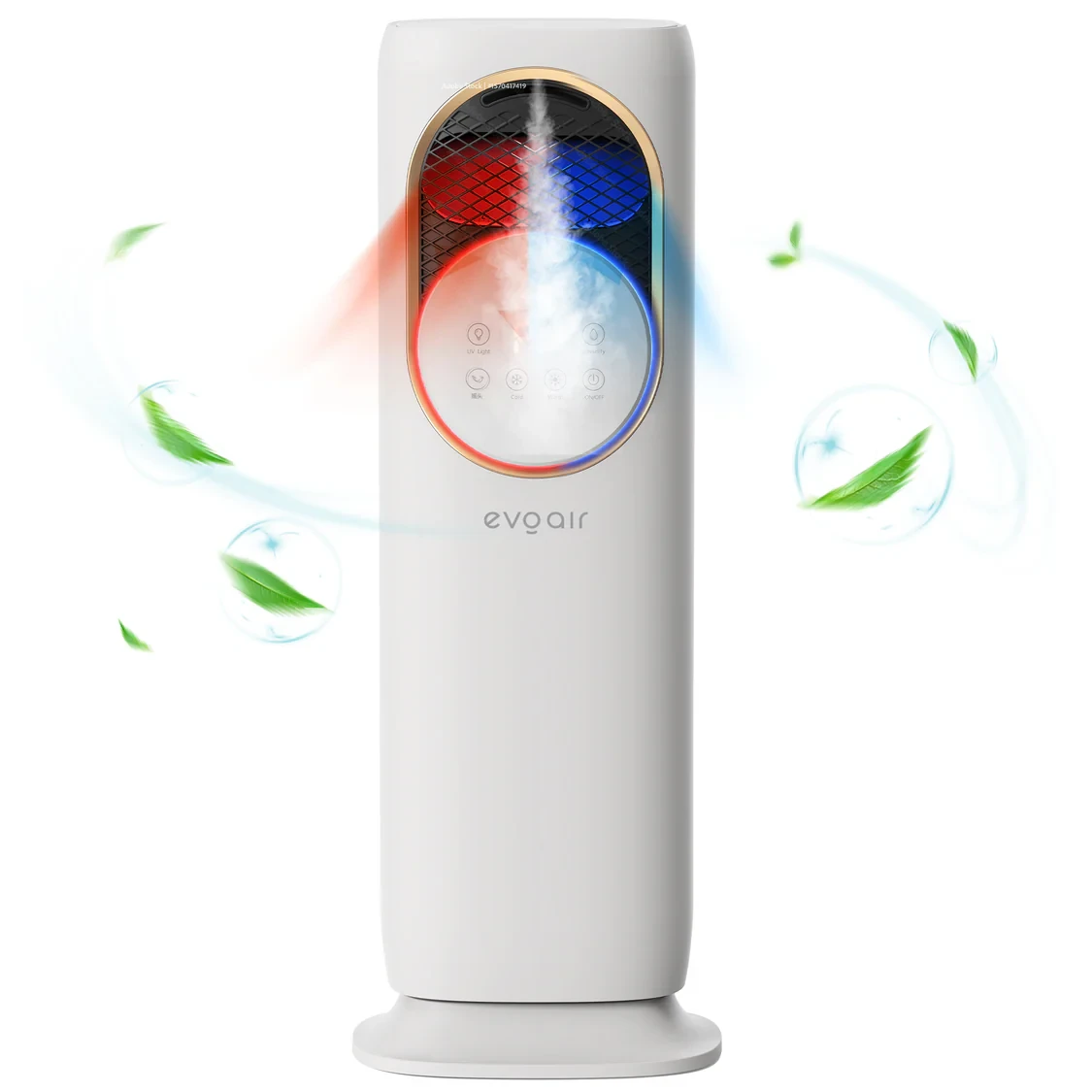 Тепловентилятор 4-в-1 Evoair BRIIS GOLD з обігрівом, охолодженням, зволоженням та УФ-стерилізацією, 5 швидкостей, бак 3.15 л, фото 1
