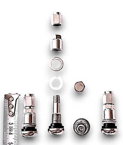 Вентиль диска безкамерної шини висота 42 мм металевий розбірний