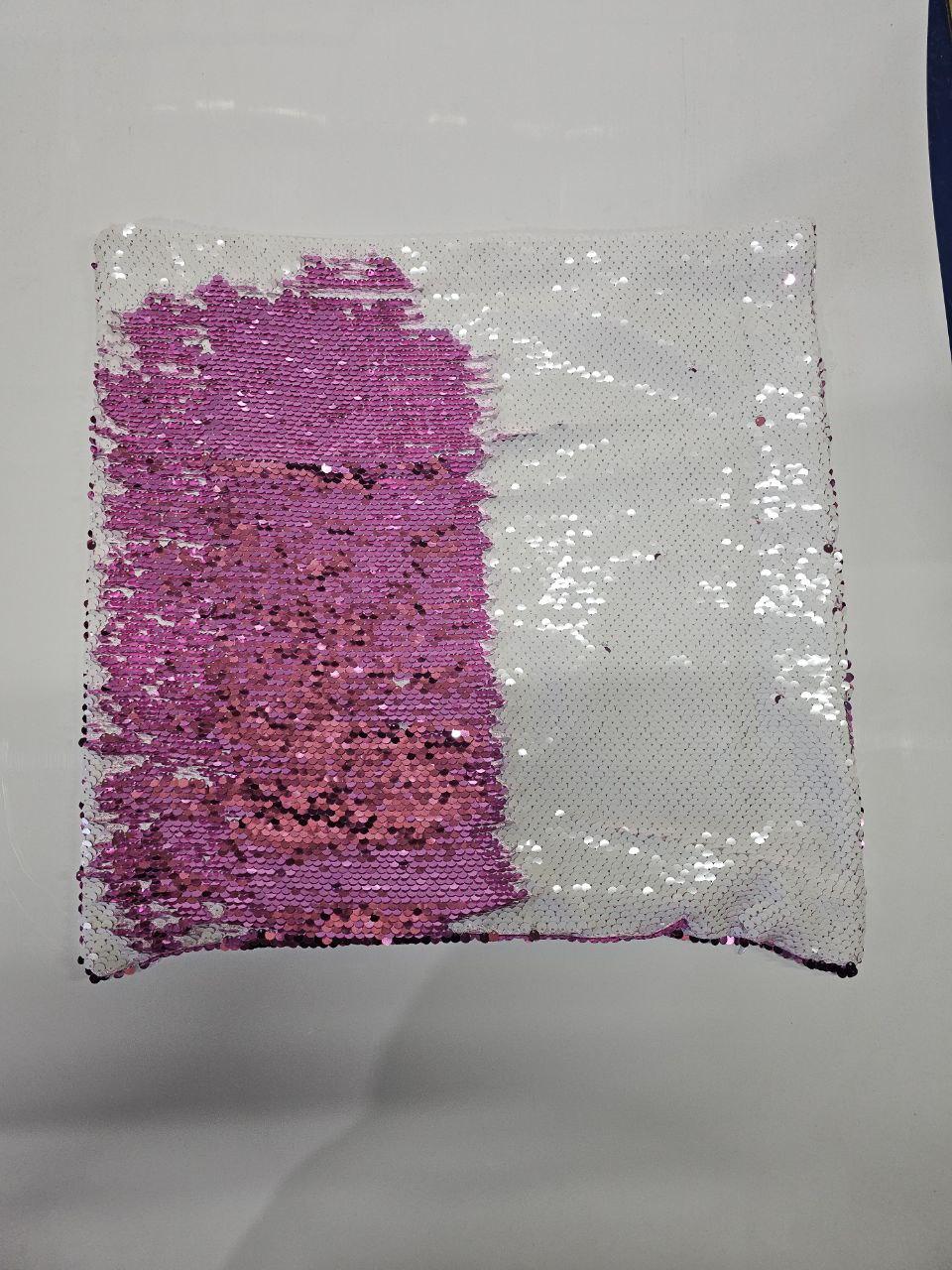 Подушка для сублімації з паєтками 40х40см Рожева
