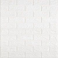 3D панель самоклеюча цегла 690х780х5мм Білий Матовий (001-5M) SW-00000587