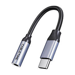 Аудіо адаптер Cabletime USB Type-C (M) - 3.5 мм (F)