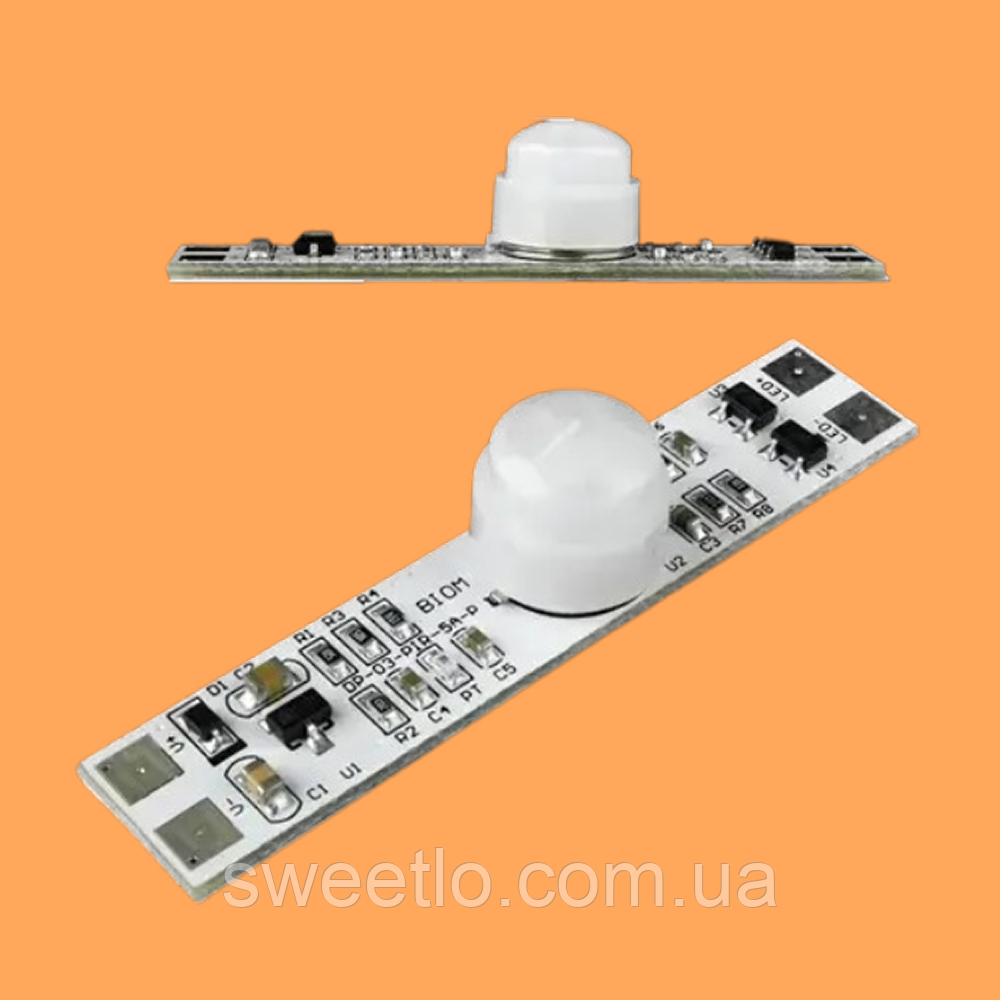 PIR сенсор BIOM DP-03-PIR-5A-P DC12V 5A, датчик для профілю, інфрачервоний датчик руху, фото 1