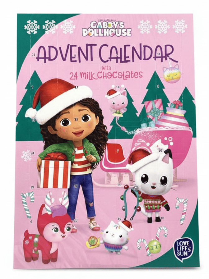 Адвент календар Gabby's Dollhouse Milk Chocolate Advent Calendar 50г, фото 1