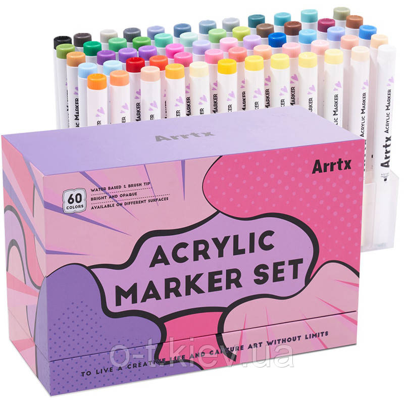 Акрилові маркери Arrtx AACM-0560B, 60 кольорів, фото 1