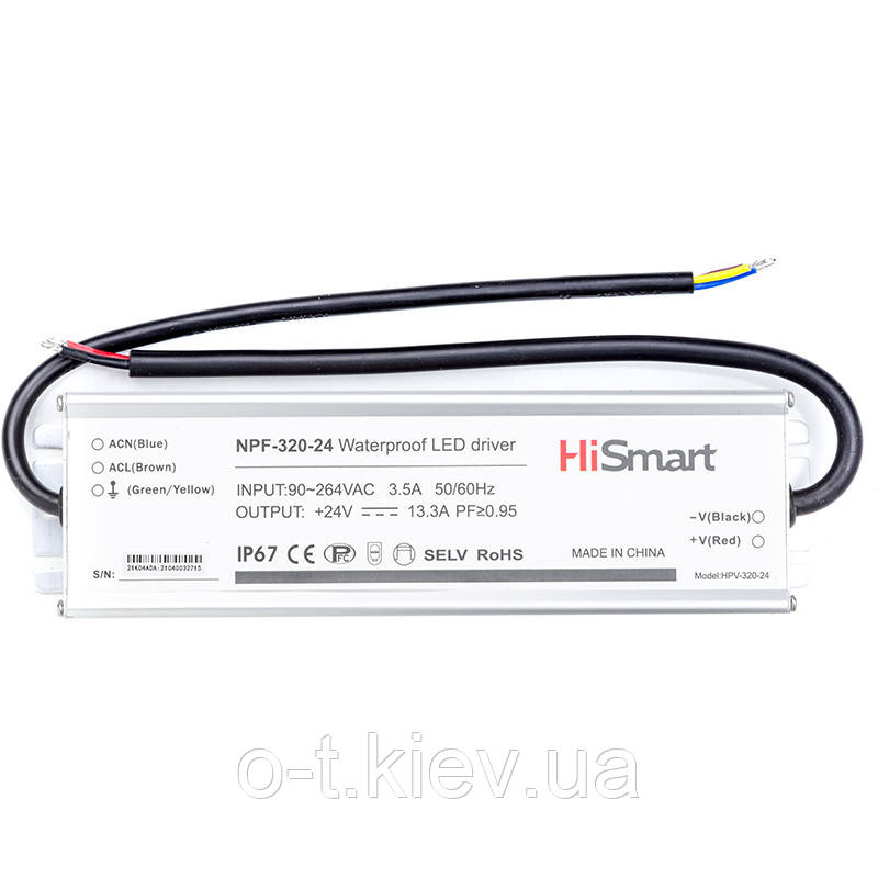 Блок живлення HiSmart 24V, 13.3A, 320W, PFC, IP6, фото 1