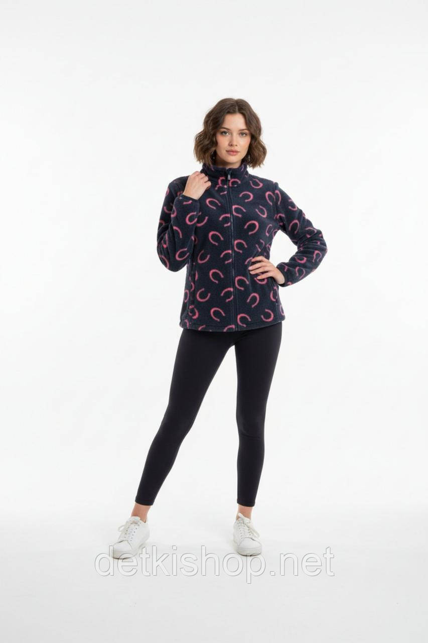 Тепла флісова кофта–олімпійка для дівчинки Lily & Dan розмір 152, темно-синій