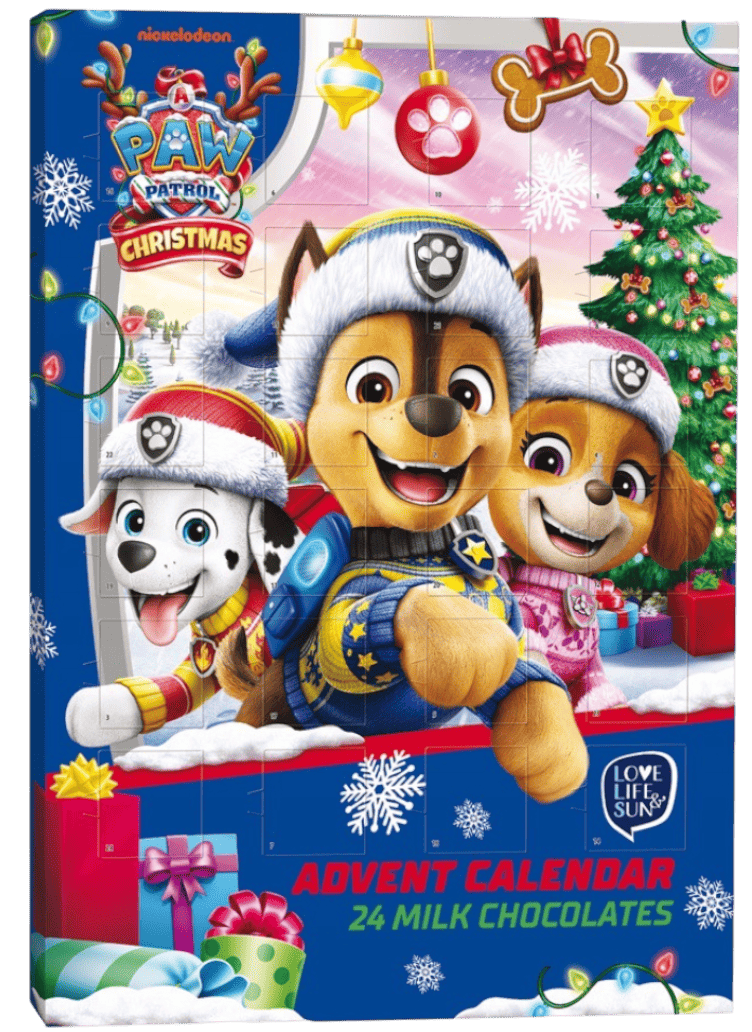 Адвент календар Paw Patrol Christmas Milk Chocolate Advent Calendar 50г, фото 1