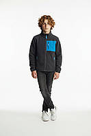 Тепла флісова кофта на блискавці для хлопчика темно-синя Lily & Dan