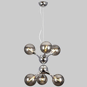Підвісна люстра хром "Молекула" на 6 ламп (52-9816-6 CR+BK), фото 1