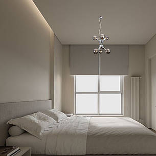 Підвісна люстра хром "Молекула" на 6 ламп (52-9816-6 CR+BK), фото 2