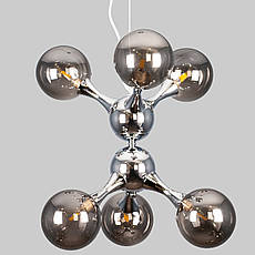 Підвісна люстра хром "Молекула" на 6 ламп (52-9816-6 CR+BK), фото 4