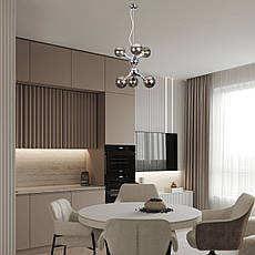 Підвісна люстра хром "Молекула" на 6 ламп (52-9816-6 CR+BK), фото 3