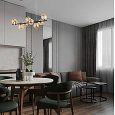 Чорна люстра довга 85см на 9 ламп (84-1018-9 BK+BR), фото 3