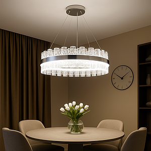 Підвісна кришталева люстра до 18 м² для вітальні 82W (828/600CH)