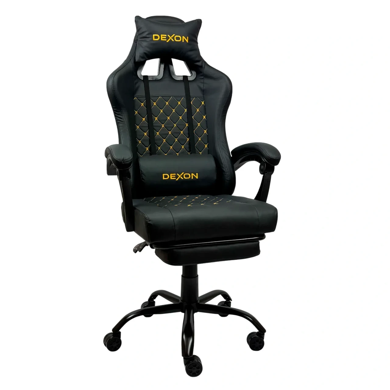 Геймерське крісло комп’ютерне | Чорне | UltraPoints-3 | Підставка для ніг, екошкіра «антикіготь», спортивне | Розкладне