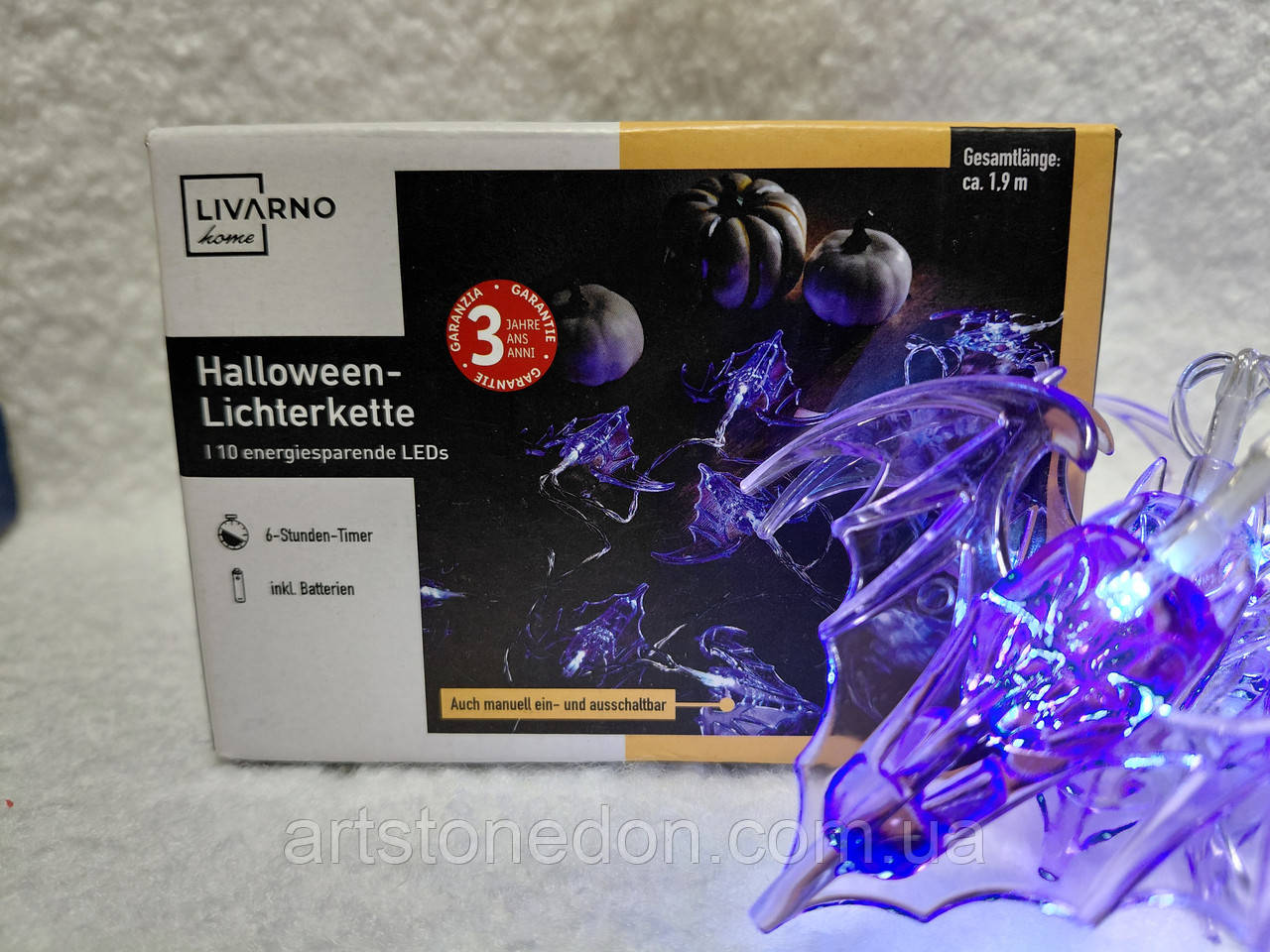 Світлодіодна гірлянда Halloween “Летючі кажани”, 1,9 м, 10 LED, фото 1