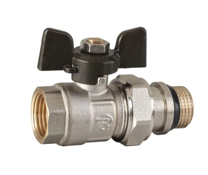 Кран кульовий з американкою прямий 1/2  метелик (REIGER+)плю, фото 1