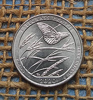 1/4 долара (квотер) 2020 року. (Р). "Національний заказник Таллграсс Прері".  США