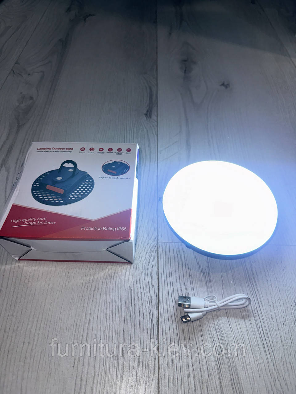 Ліхтар Лампа Powerbank 4500 мА·год. з гачком + магніт Холодний 120 мм, фото 1