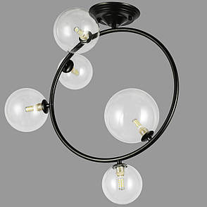 Чорна люстра "Bubbles" на 5 ламп (918-LP267-5 BK+CL), фото 1