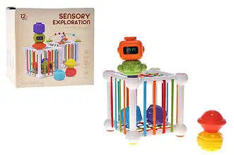 Дитяча логічна гра сенсорні елементи брязкальця пірамідка куб YB 11631