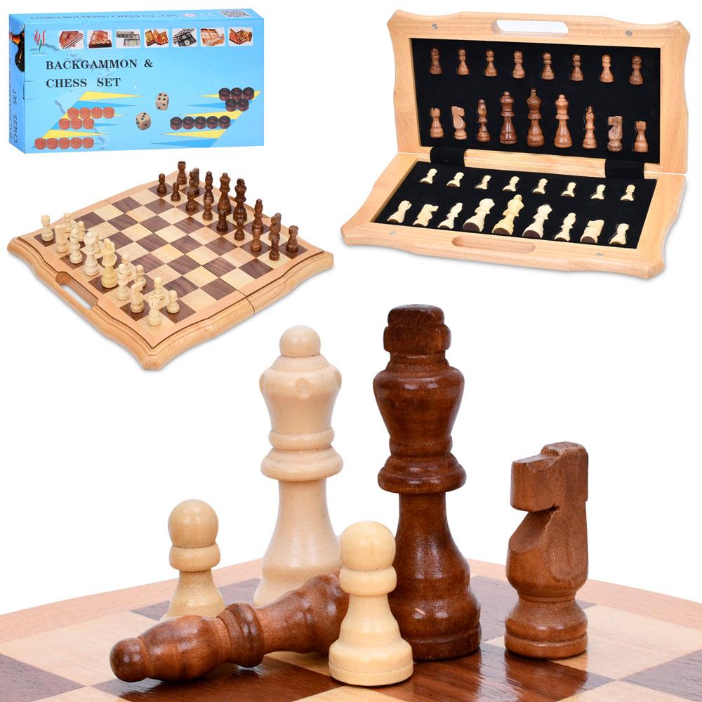 Класичні дерев'яні шахи в подарунковому кейсі з органайзером, фото 1